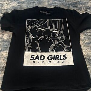 Black Graphic Tee - Sad Girls Design